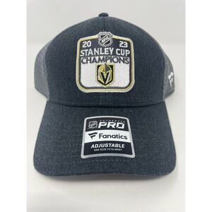 Vegas Golden Knights Fanatics 2023 Stanley Cup Champions Adjustable Hat Charcoal
